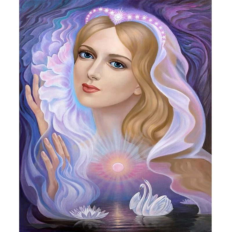 

Pintura diamond ponto cruz diamond bordado 5d Quadrado / Rodada diamond Mosaic Rhinestone Beauty avatar and goose