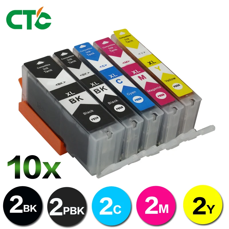 10PCS ink cartridges compatible For canon PGI525 CLI526 PIXMA MG6150 MG6250 MG8150 MG8250 MG8170 MG8220 printer pgi 525 CLI 526 |