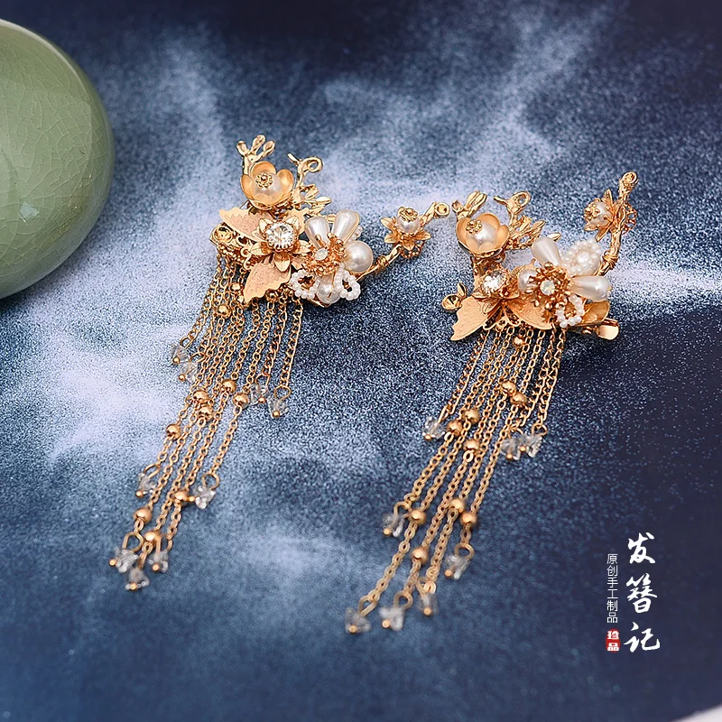 Золотая заколка для волос ручной работы в античном стиле гребень аксессуары