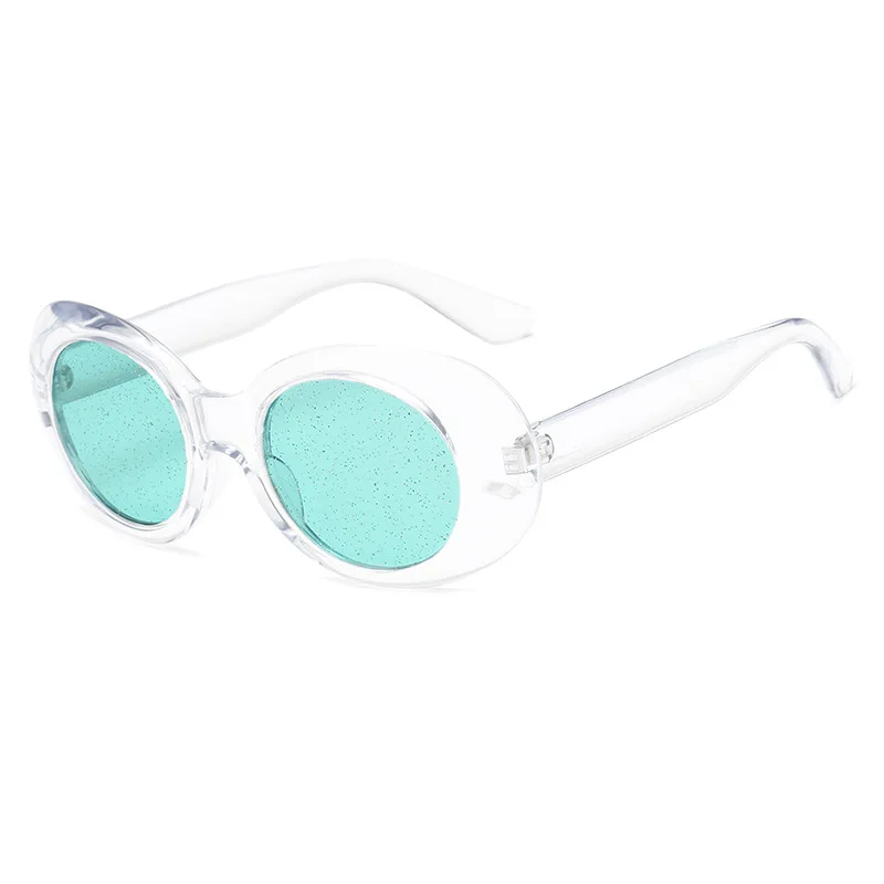 Oulylan Vintage Clout Goggles Sunglasses Men Women Retro Tint NIRVANA Kurt Cobain Sun Glasses Ladies Clear Small Oval Glasses - Lenses Color: C6
