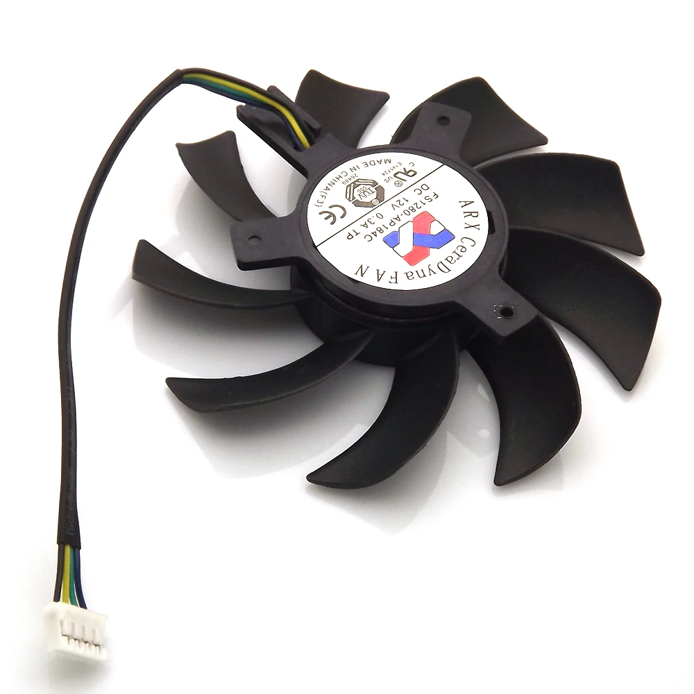 Охлаждающий вентилятор для видеокарты Sapphire HD7750 HD7770 12 В FS1280-AP184C А 83 мм 40*40*40 4