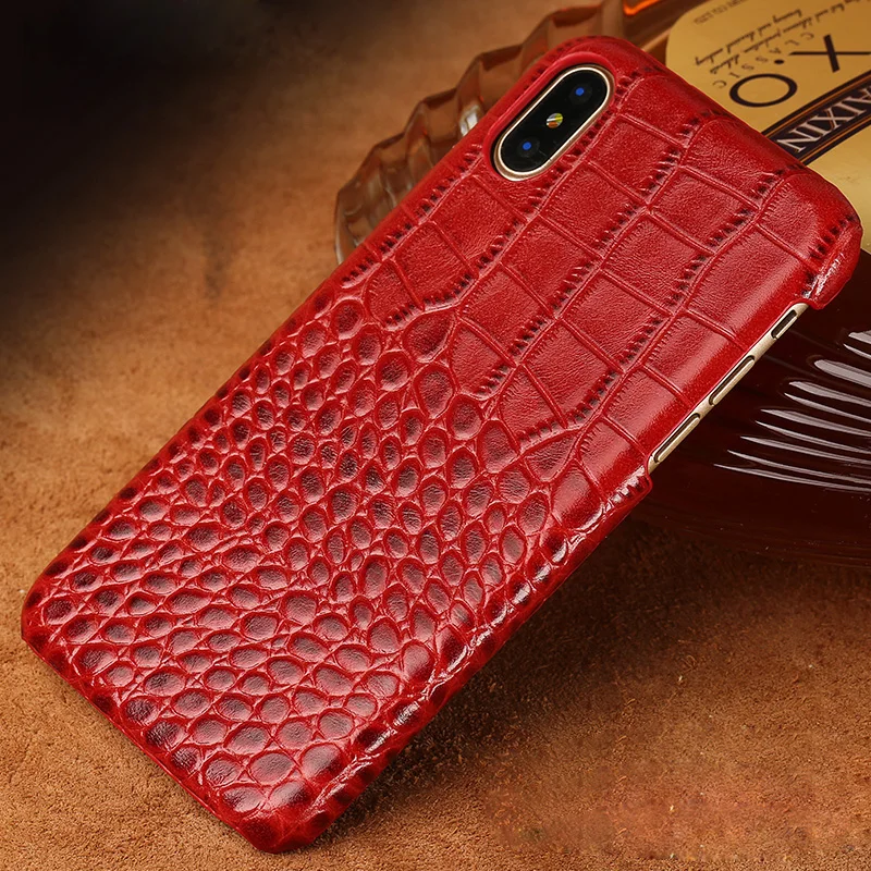 wangcangli mobile phone shell For iPhone 8 case advanced custom crocodile texture Leather Case | Мобильные телефоны и