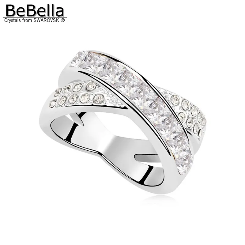 BeBella кольцо на палец с квадратным кристаллом и крестом, с кристаллами Swarovski, бренд, модное ювелирное изделие для женщин и девушек, подарок