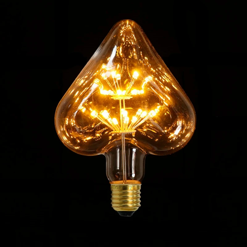 

Heart Shape LED Vintage Edison Light bulb 220V E27 Warm White Retro Led bulb