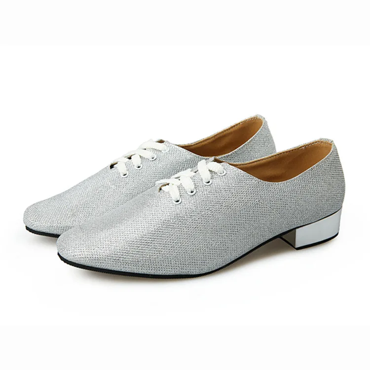 Mens Modern Dance Shoes Silver Rubber Sole Tango Chacha Dancing for Adult wholesale A197 | Спорт и развлечения