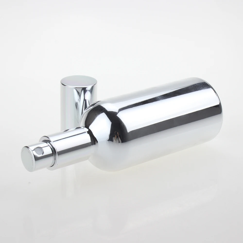 Роскошный стеклянный флакон для духов 100 мл золотистый и серебристый с блестящим