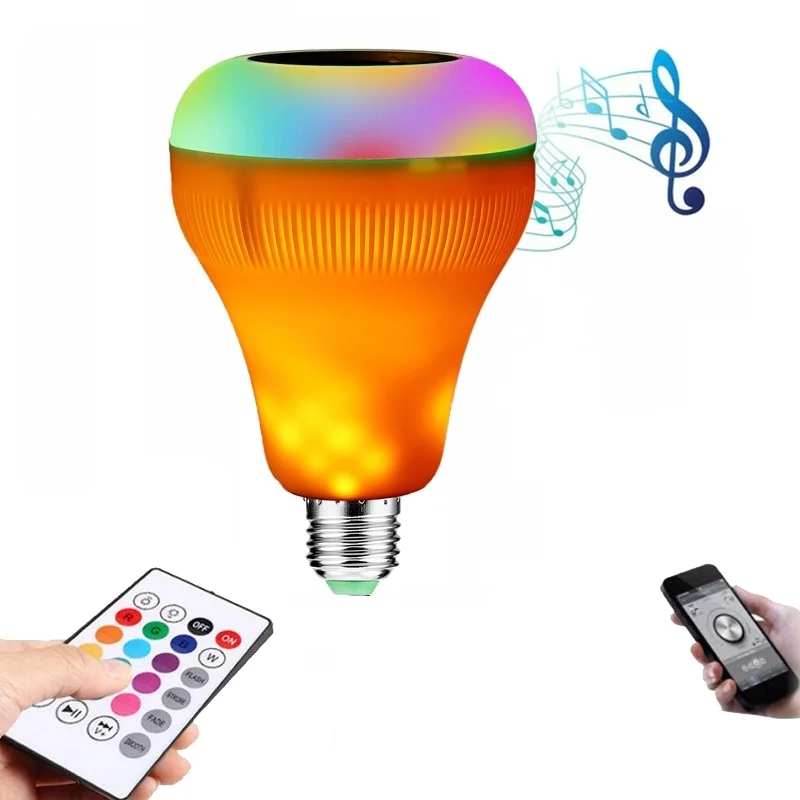 Лампа накаливания E27 умная Светодиодная лампа RGB Беспроводная музыкальная с Bluetooth