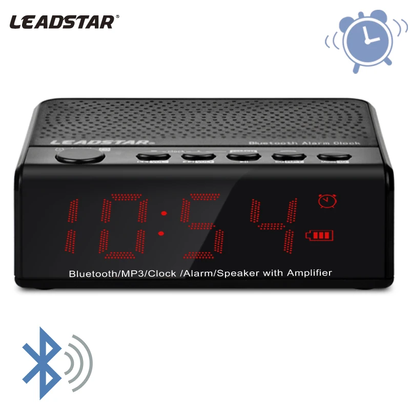 СВЕТОДИОДНЫЙ беспроводной динамик Leadstar с портом Bluetooth будильником fm радио TF/USB