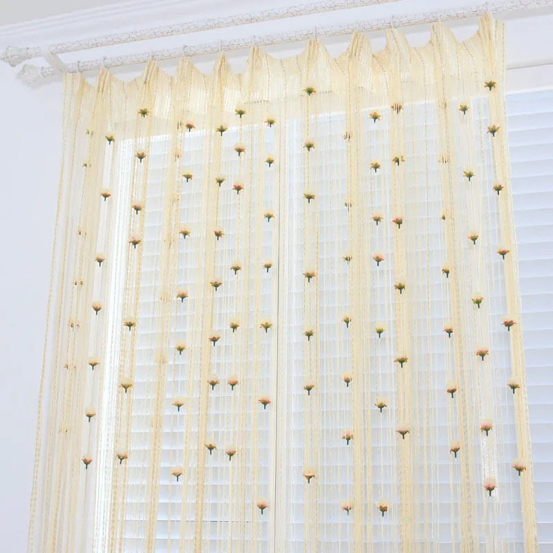 2020 Hot Sale Curtain 2019 Top Fashion Cortinas Tulip String For Door Yarn Thread Filament Treatments 9colors 1m*2m/3m*2.9m | Дом и сад