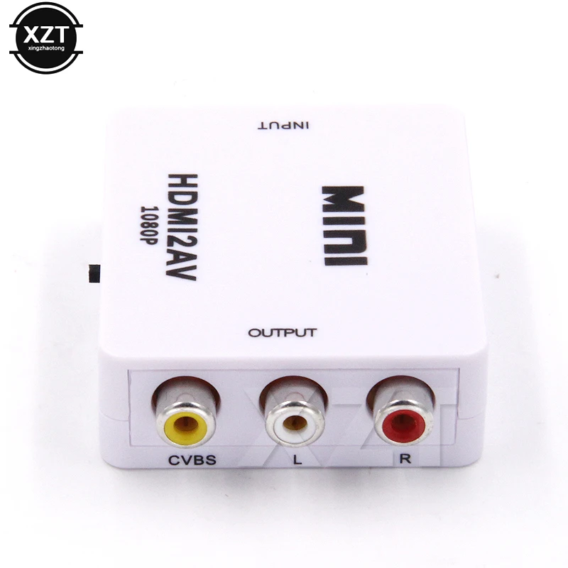 HDMI К AV Scaler адаптер HD видео конвертер коробка HDMI к RCA AV/CVSB L/R видео 1080P HDMI2AV Поддержка NTSC PAL с кабелем питания