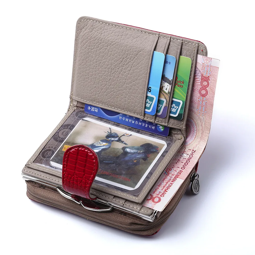 

Maison Fabre wallet women genuine leather carteira short wallet Zipper Bag womens carteira Coin Purse card holder Y0525#30