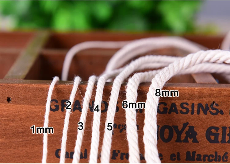 Украшения ручной работы из натурального хлопка в богемном стиле макраме DIY Стене Висит Завод Вешалка ремесло изготовления Вязание Веревка бежевый 5 мм