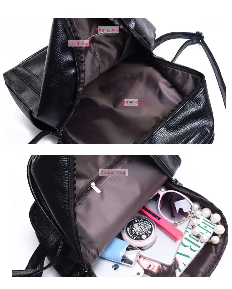 Женский рюкзак высокого качества из мягкой искусственной кожи Mochila Escolar школьные сумки для подростков девочек винтажные рюкзаки с ручкой сверху