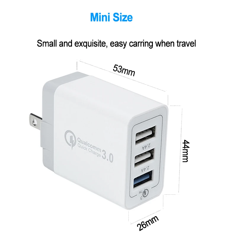 Туристическое настенное зарядное устройство Turata Quick Charge 3 0 USB адаптер для iphone X
