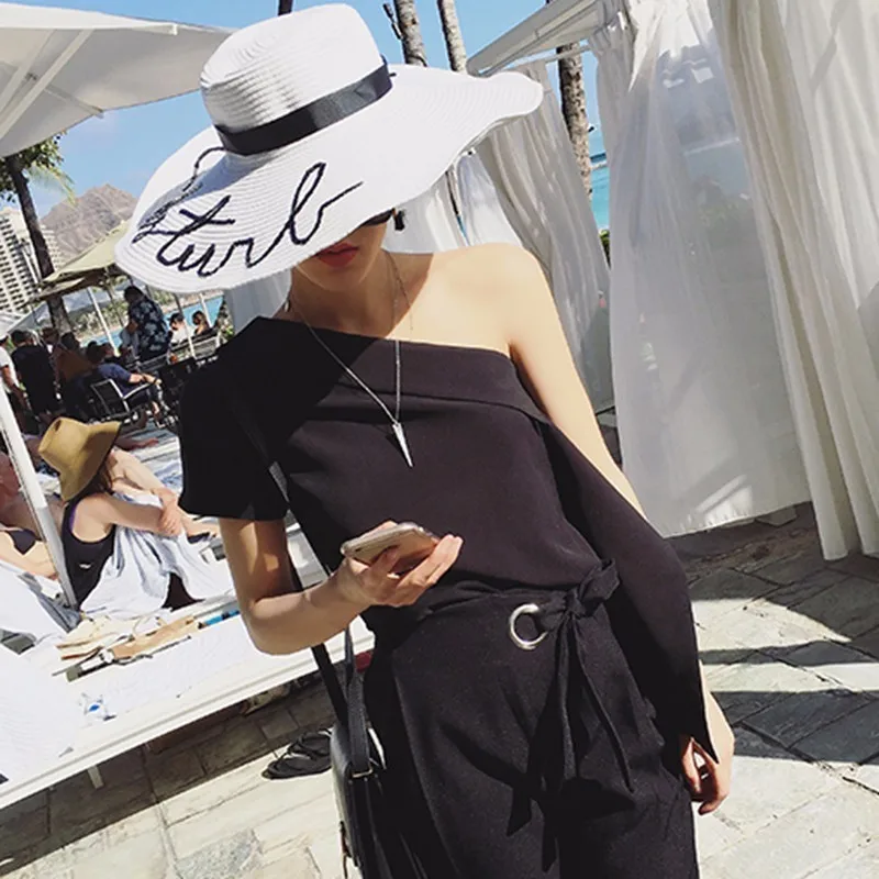 TWOTWINSTYLE Off Shoulder T Shirt Female Ruffles Irregular Collar Asymmetric Short Pullover Tops For Women Fashion New Clothing | Женская