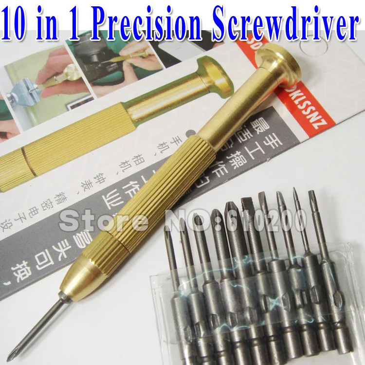 Free shipping High Quality MATERIAL PURE COPPER Handle 10 in1 Precision Screwdriver Set Tool Phone Camera Watch | Инструменты