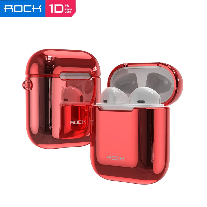 ROCK гальванический защитный чехол для AirPods жесткий наушник оболочка для Apple AirPods 1 2 Чехол с гальваническим покрытием аксессуары