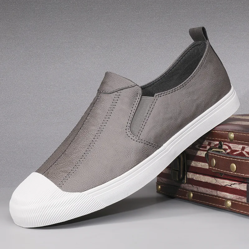 Мужские кожаные кроссовки повседневные лоферы Chaussure Homme 2019 | Обувь