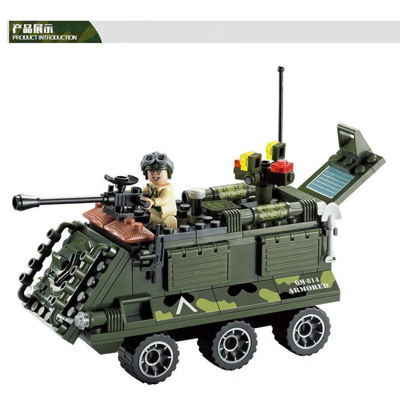 Models building toy 814 167Pcs Military Army Truck Panzer Building Blocks compatible with lego military toys &amp hobbies | Игрушки и