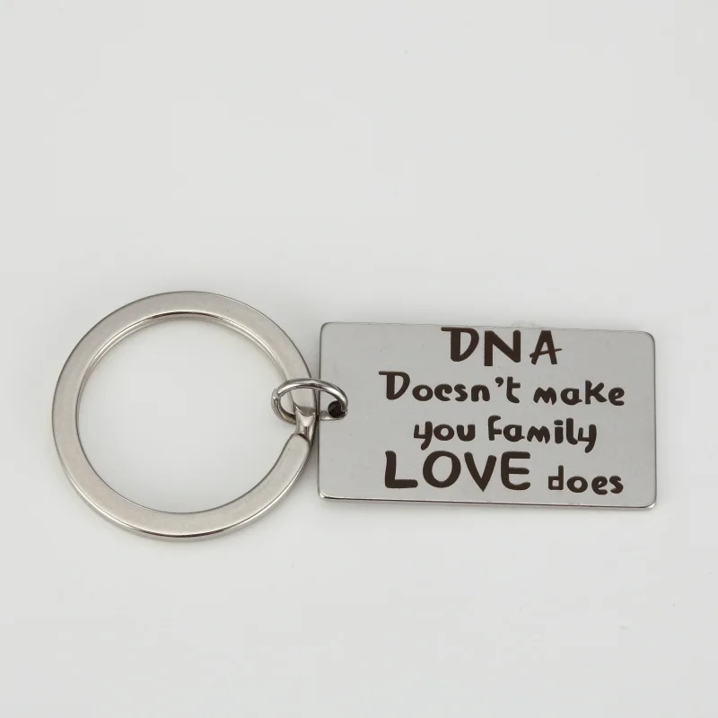 DNA Doesn't make you family LOVE does Stainless Steel Letter Motivational Keychain Keyrings Thanksgiving Day Gifts | Украшения и