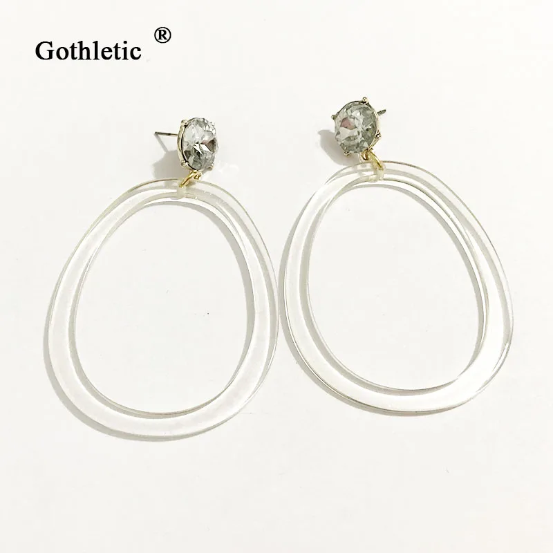 Женские серьги-капельки Gothletic Clear/розовый/фиолетовый серьги из смолы конфетти