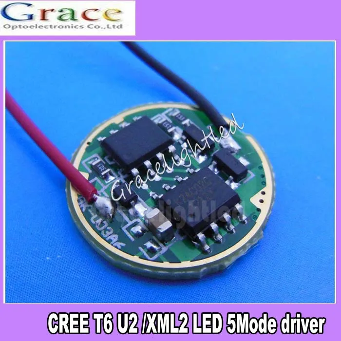 Бесплатная доставка! 5 шт. режимов DC3.7V светодиодный драйвер фонарика для CREE XML T6 U2