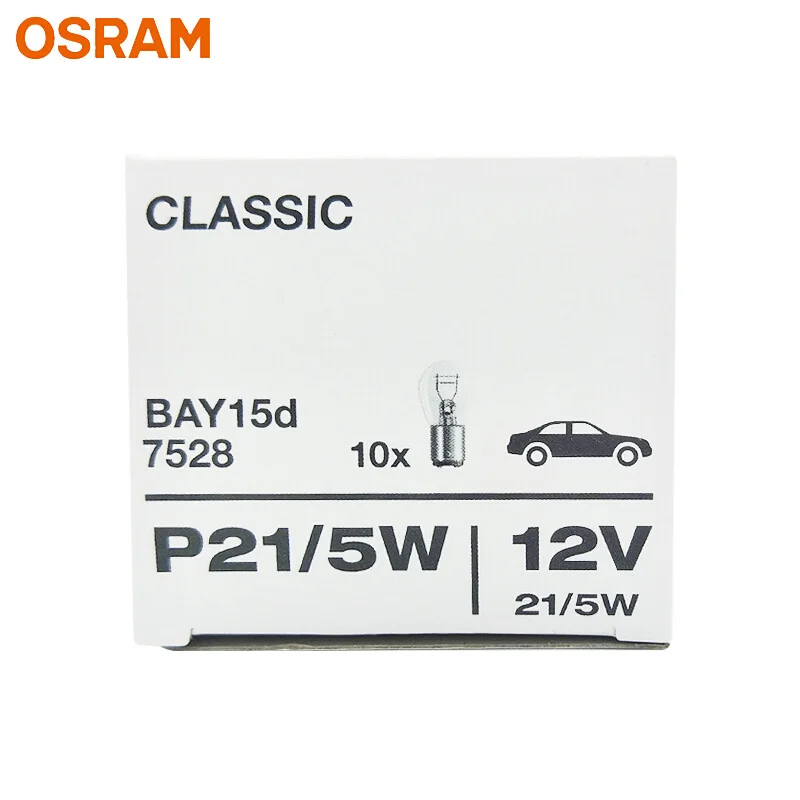 OSRAM 7528 P21/5W Стандартный Металлический Цоколь указатель поворота лампа для