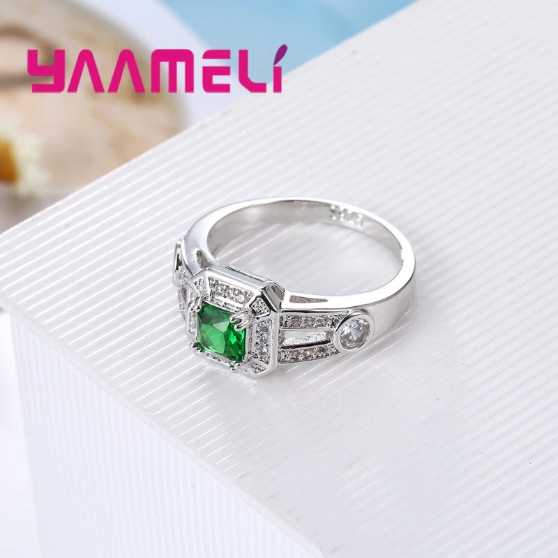 Простой дизайн широкий ремешок полностью Стразы серебро 925 пробы ювелирные