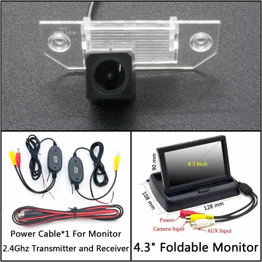 C Wireless 4.3inch F Full HD резервная камера заднего вида для Ford Mondeo C-Max Focus/Focus 2 Fiesta S-MAX Автостоянка ЖК-зеркало монитор - Название цвета: C Wireless 4.3inch F