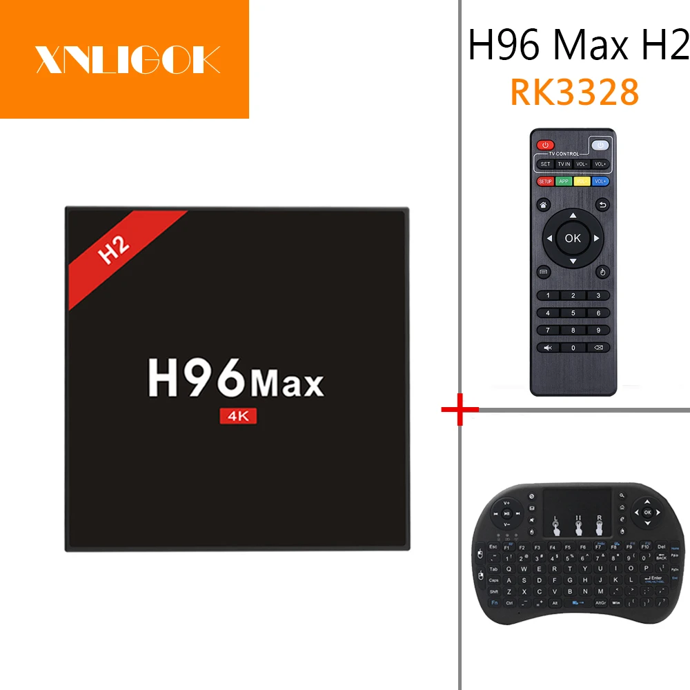 ТВ приставка H96 MAX H2 четырехъядерный процессор RK3328 ОС Android 7 1 4 Гб ОЗУ 32 ПЗУ