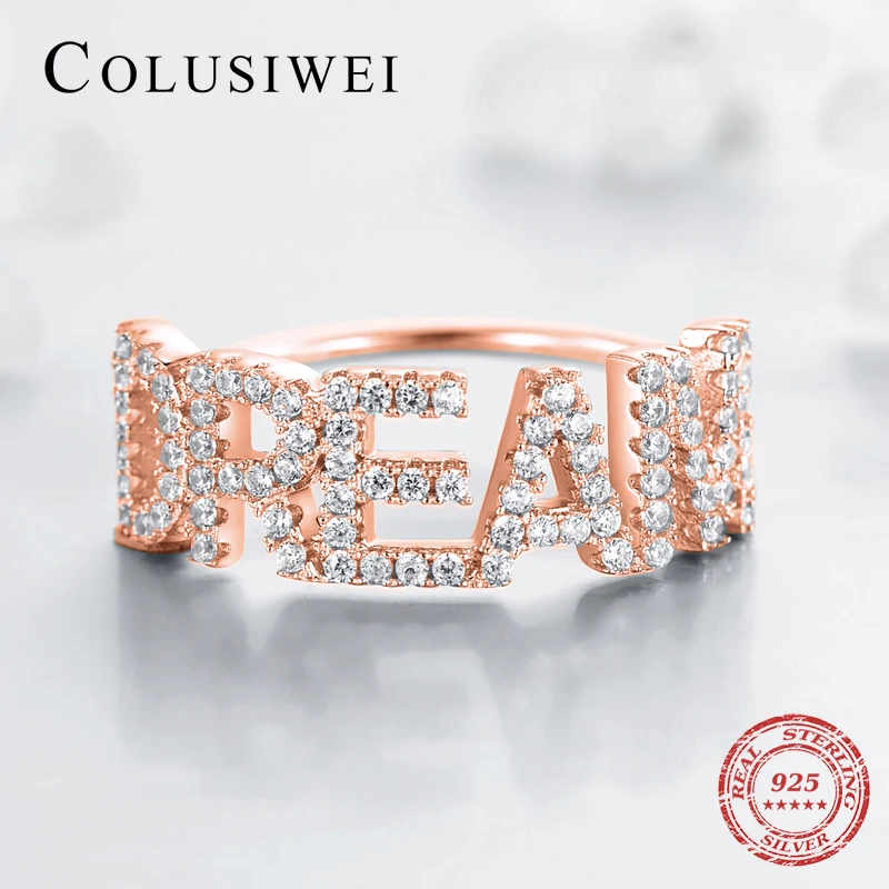 Colusiwei новинка серебро 925 пробы свободный стиль с надписью мечта Роскошные