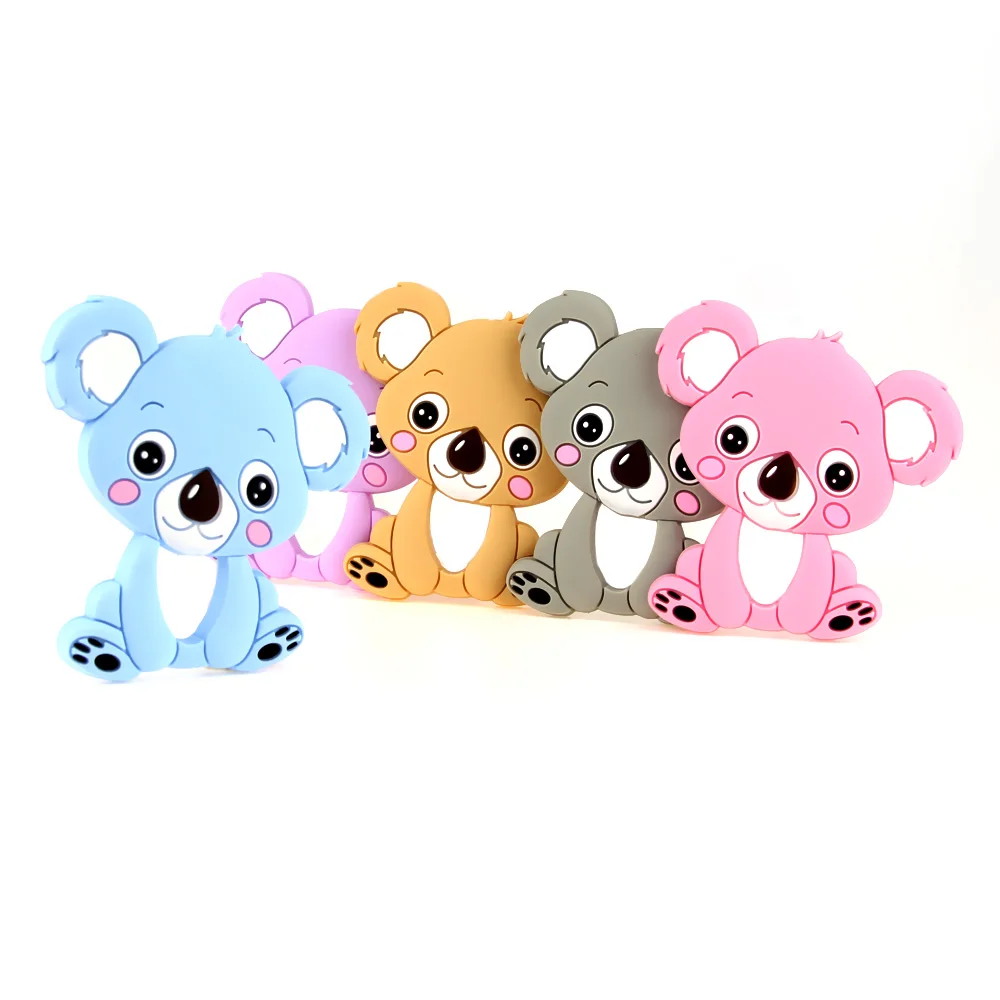 

TYRY.HU Koala Silicone Teether Teething Toy baby teether beads DIY chew Necklace Nursing Tool Pendant Food Grade Silicone