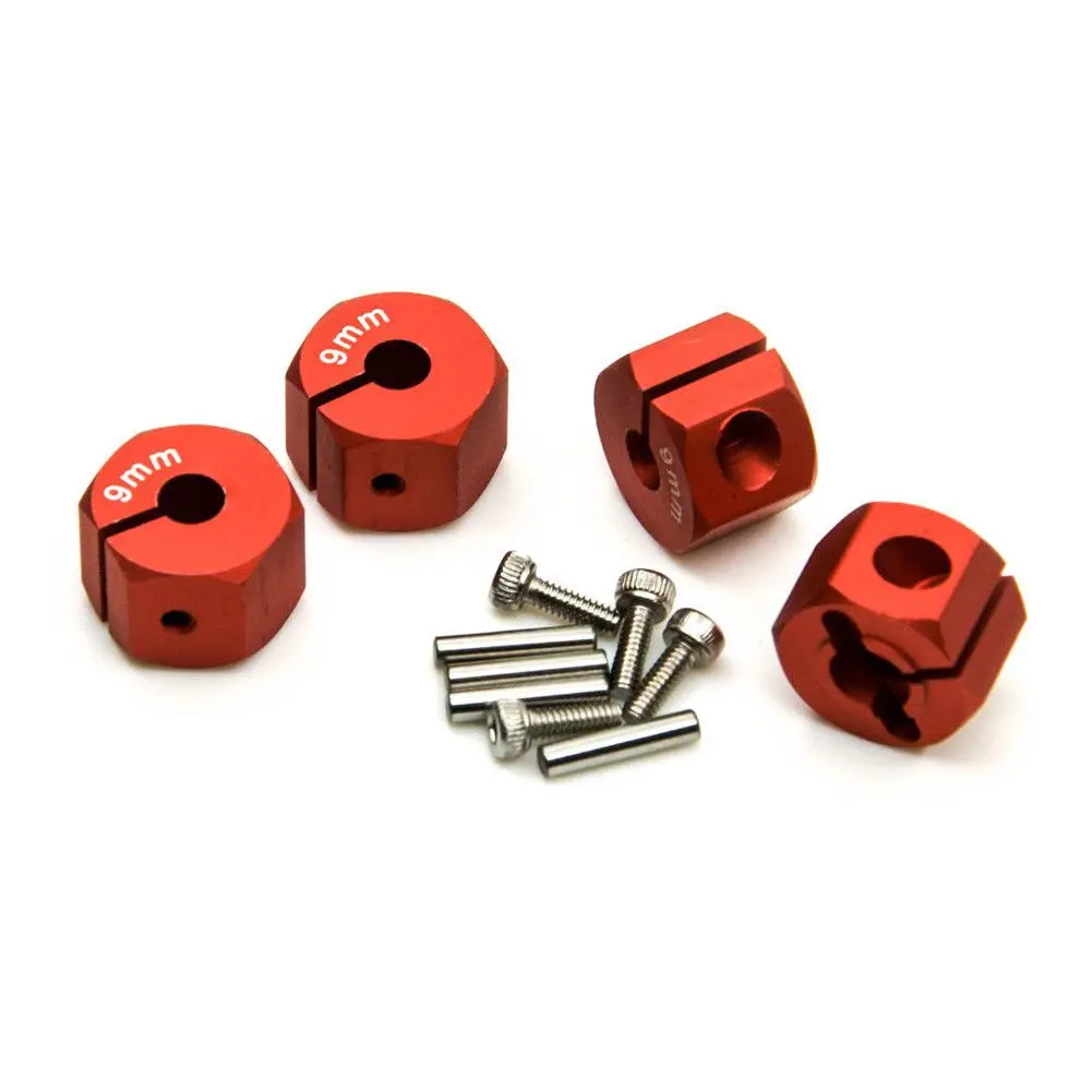 Red 9mm 4 шт. DIY Толщина 8/9/10/11/12 мм машина из сплава RC Запчасти Замена шестигранной ступицы колеса для 1/10 RC Рок Гусеничный - Цвет: Red 9mm