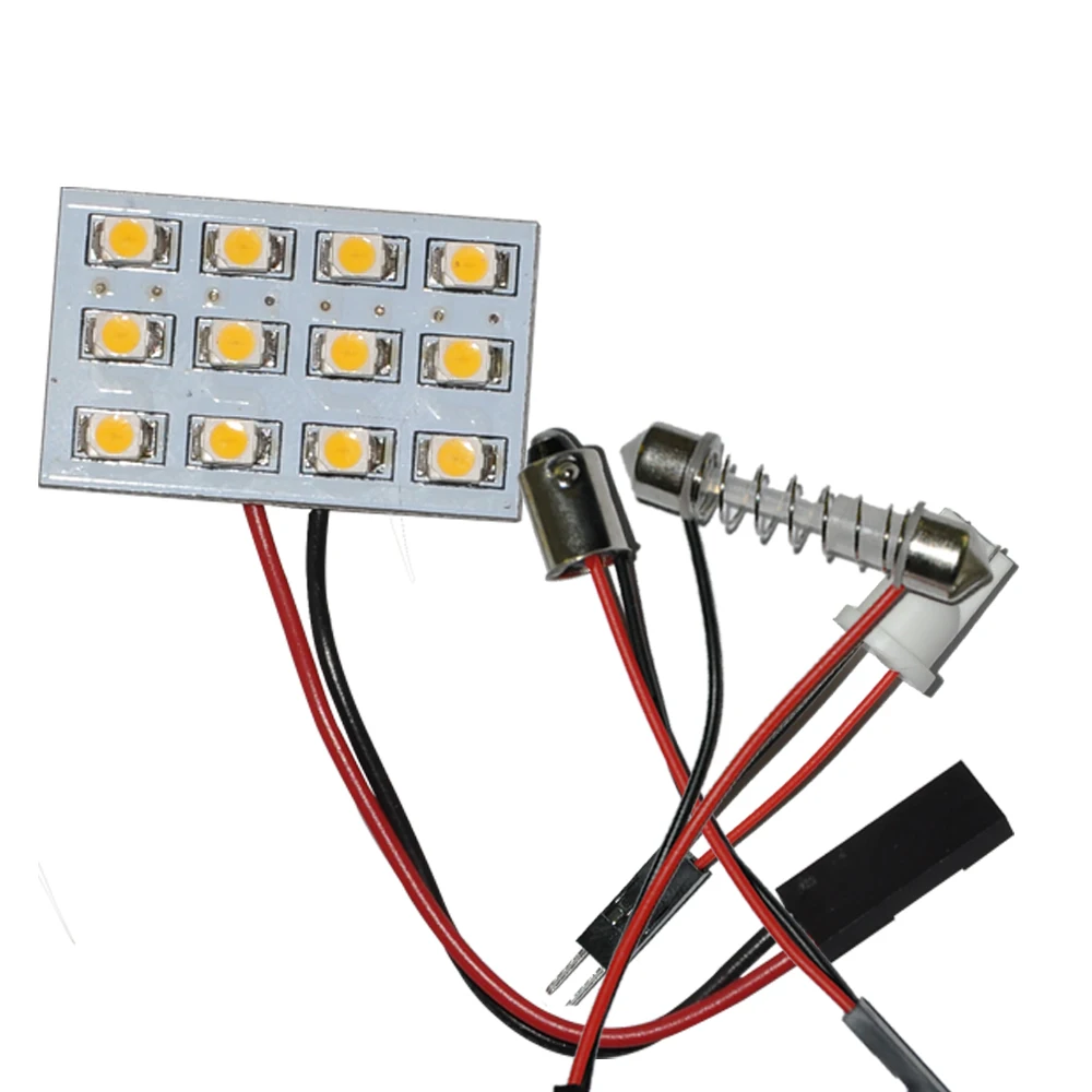 1 шт. теплый белый T10 Ba9s Festoon адаптер 12 3*4 3528 SMD светодиодный + панельный светильник
