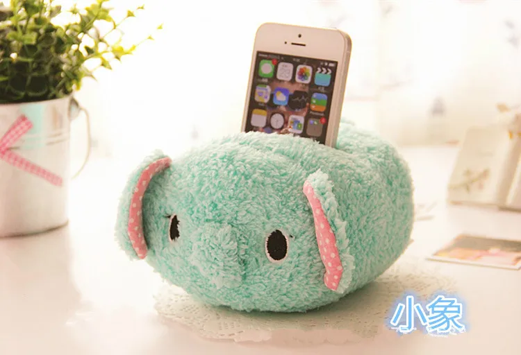 KAWAII корея синий панда слон кролик мобильный телефон подставка плюшевые мягкие