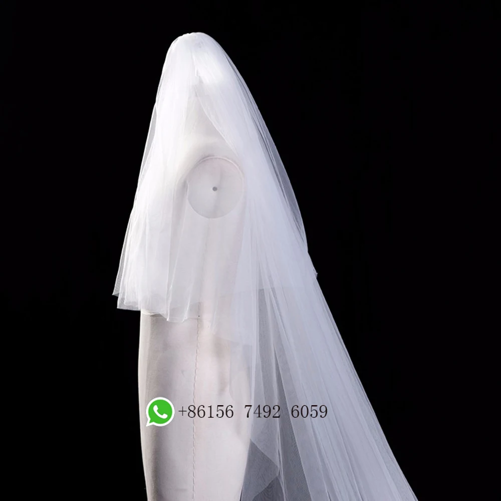Свадебные 3 м покрывал мягкие длинные белые фату с расческой Тюль Фея Длинные