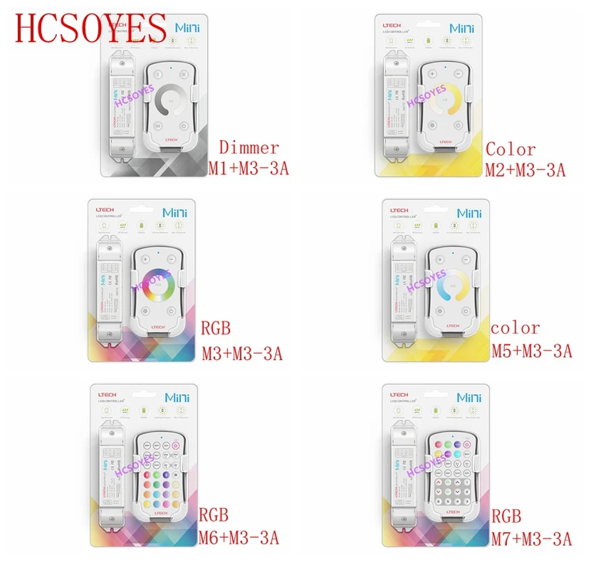 LTECH M1 M2 M3 M5 M6 M7 CT RGB RF беспроводной пульт дистанционного 3A CV постоянный приемник