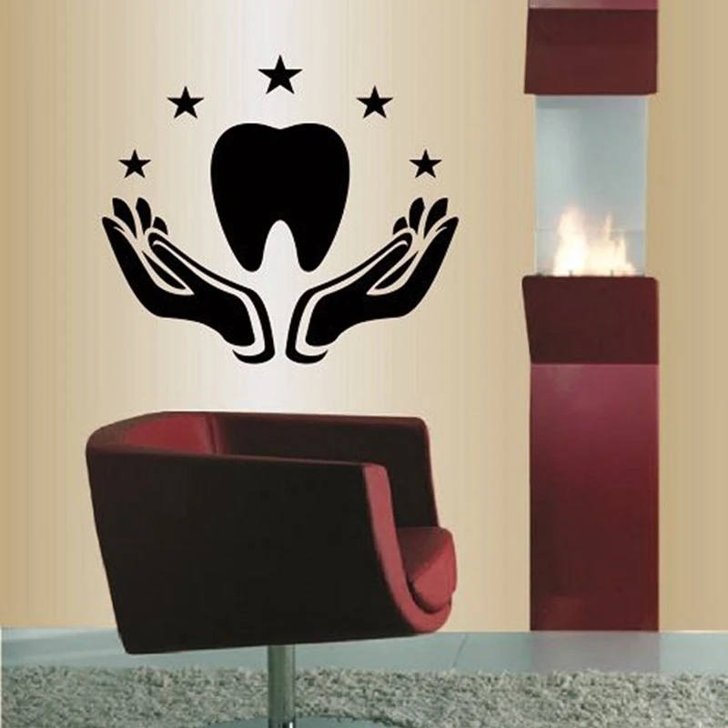 

New arrival Free shipping Car Hands Teeth Sticker Dentist Decal stickers Poster Vinyl Art Wall Decals Decor Mural Teeth Sticker