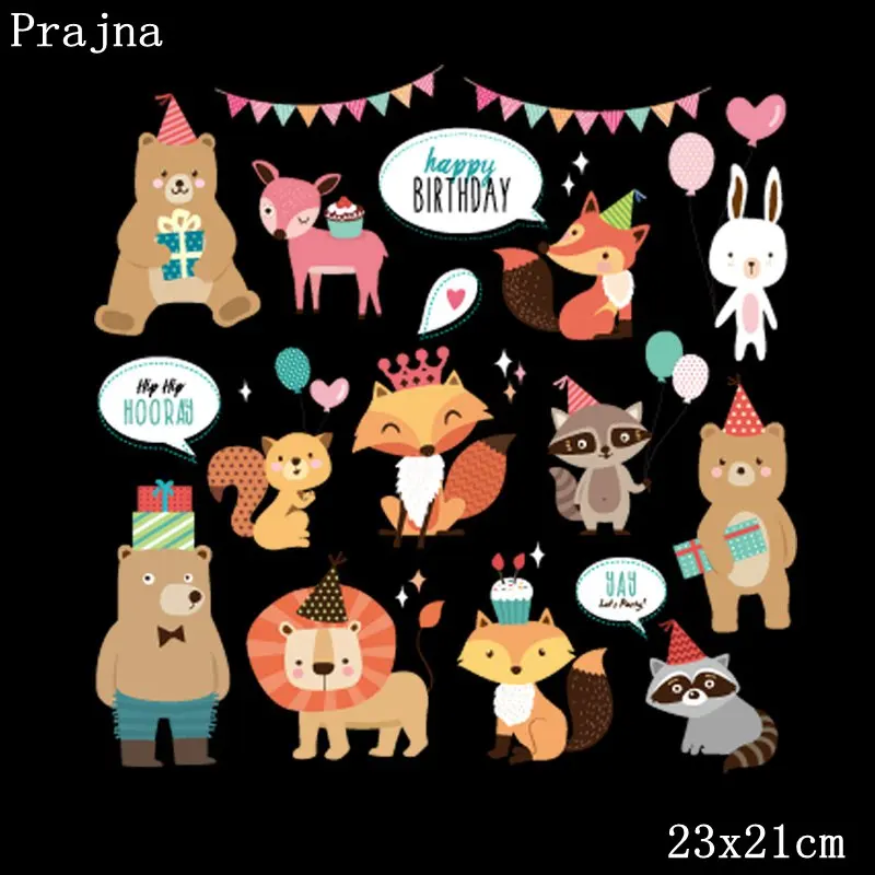 Prajna, Мультяшные термо-наклейки, сова, нашивки в виде животных, набор, дизайн, моющийся принт на футболке, сделай сам, аксессуары, железная передача тепла