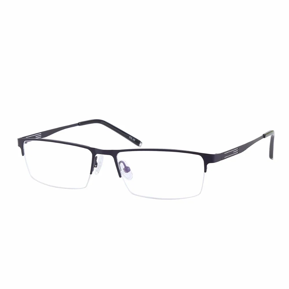 

Half Rim Prescription Glasses Mens Womens Black Blue Brown Metallic Metal Frames Reading Distance Photochromic Computer Eyewear