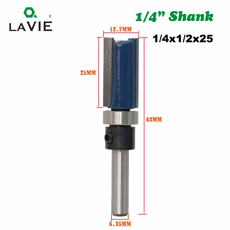 Концевая фреза MC01006 с хвостовиком 1/4 дюйма 1 шт.|flush trim bit|flush trimbit wood |