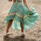 skirt TEELYNN блузки в богемном стиле maisie Бирюзовый цветочный топ с оборками и длинным рукавом с v-образным вырезом летняя блузка женские блузки blusas - Цвет: skirt