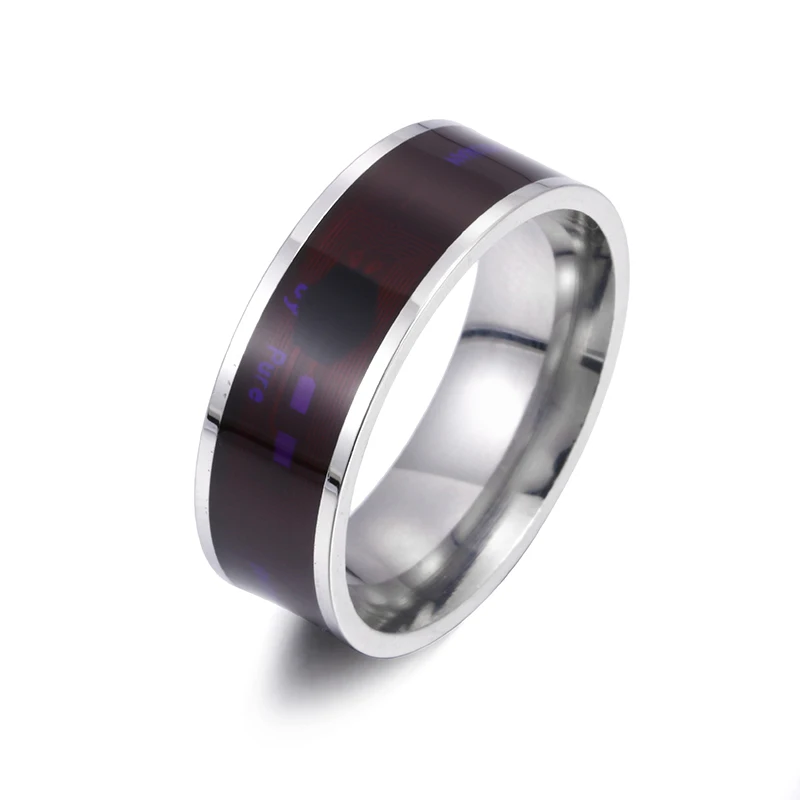 Silver and purple Модное мужское кольцо Волшебная Одежда NFC умное кольцо на палец цифровое кольцо для телефонов Android с функциональной парой кольцо из нержавеющей стали - Цвет основного камня: Silver and purple