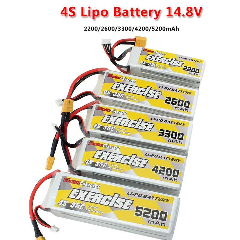 SoloGood Lipo аккумулятор 14 8 в 2200 мАч 25C 2600 3000 4200 5200 35C с разъемом XT60|Детали и аксессуары| |