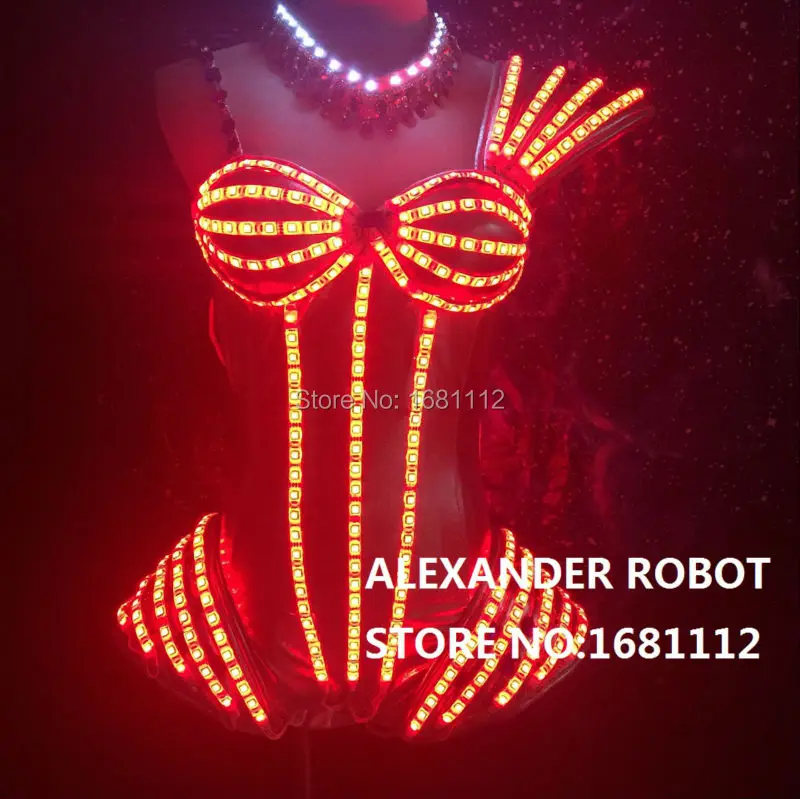 Женская светодиодная одежда/светящийся костюм/женский бюстгальтер светящиеся