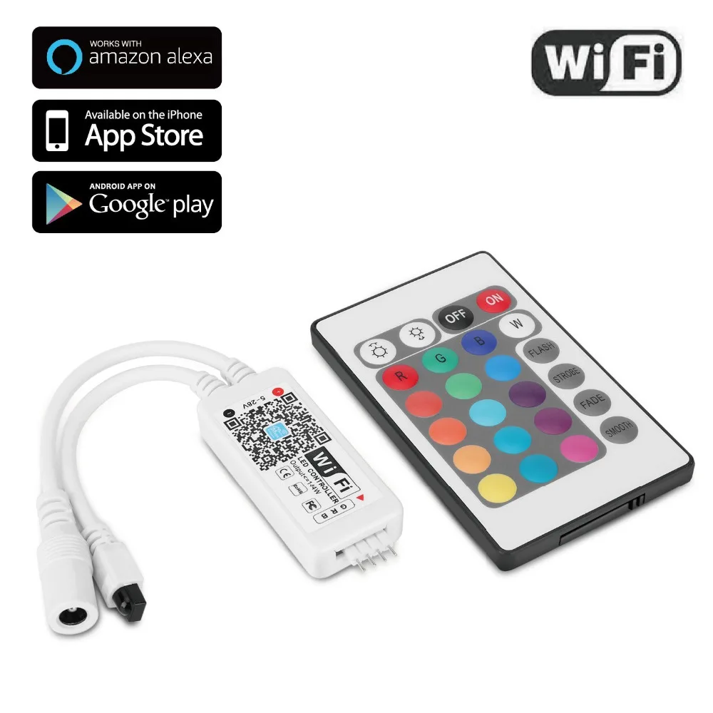 Wi-Fi Беспроводной Smart Управление Лер работа с 4-контакты/5-контакты RGB/RGBW 5050/3528