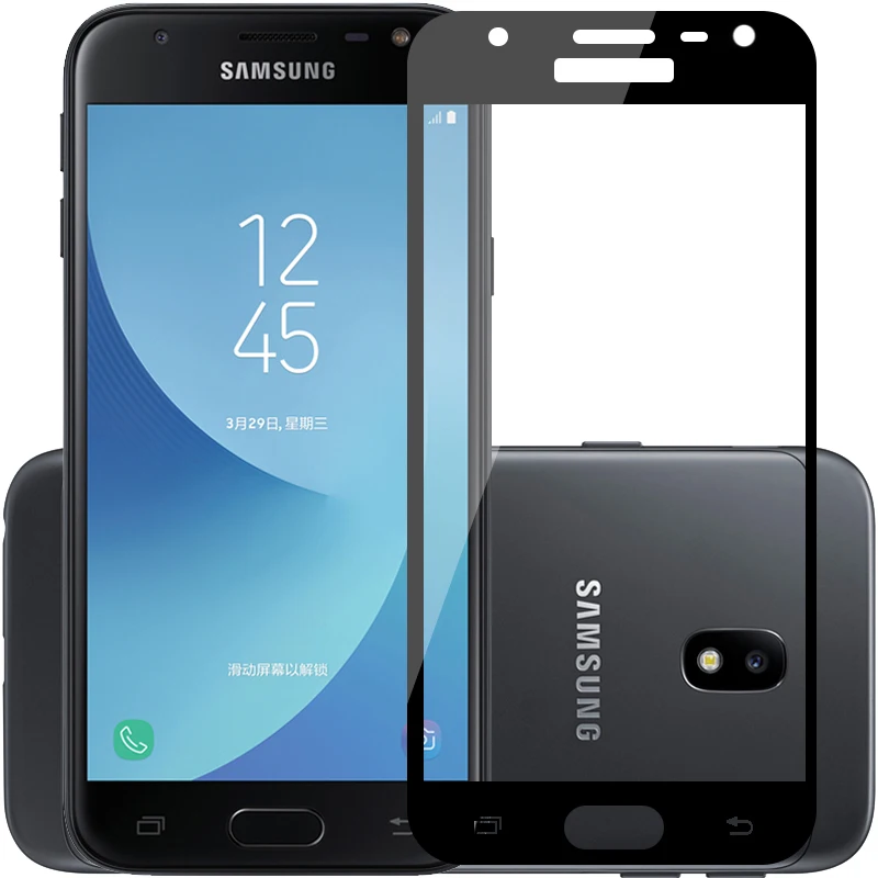 Защитная пленка на весь экран из закаленного стекла для samsung Galaxy J3, J5, J7, J530, J330, J730, европейская версия A5, A7, A3