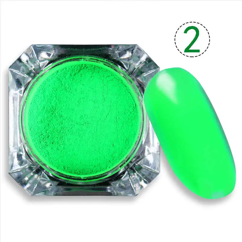 Fluorescent-06 2g 2 г дизайн ногтей хром Блеск порошок блестки флуоресцентный пигмент для ногтей Пыль УФ-гель для ногтей маникюр DIY Советы украшения - Цвет: Fluorescent-06 2g