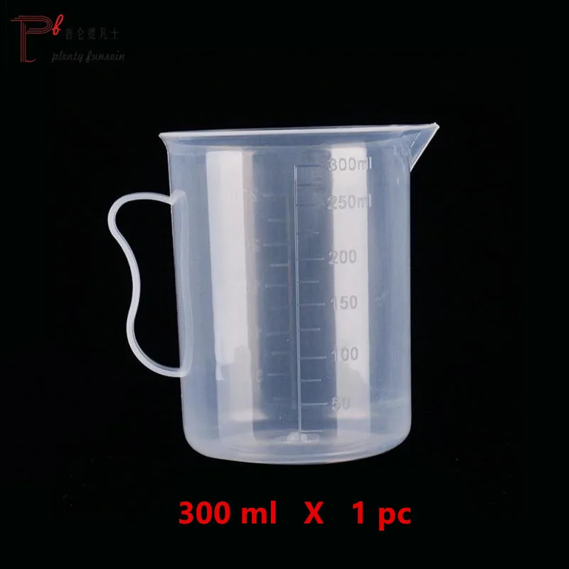 1 Pc 300ml 20 Вт, 30 Вт, 50/300/500/1000 мл утолщенной Пластик измерительная шкала чашка твердого английского фарфора поверхности прозрачный Еда Класс стакан Кухня молока Чай сока - Цвет: 1 Pc 300ml