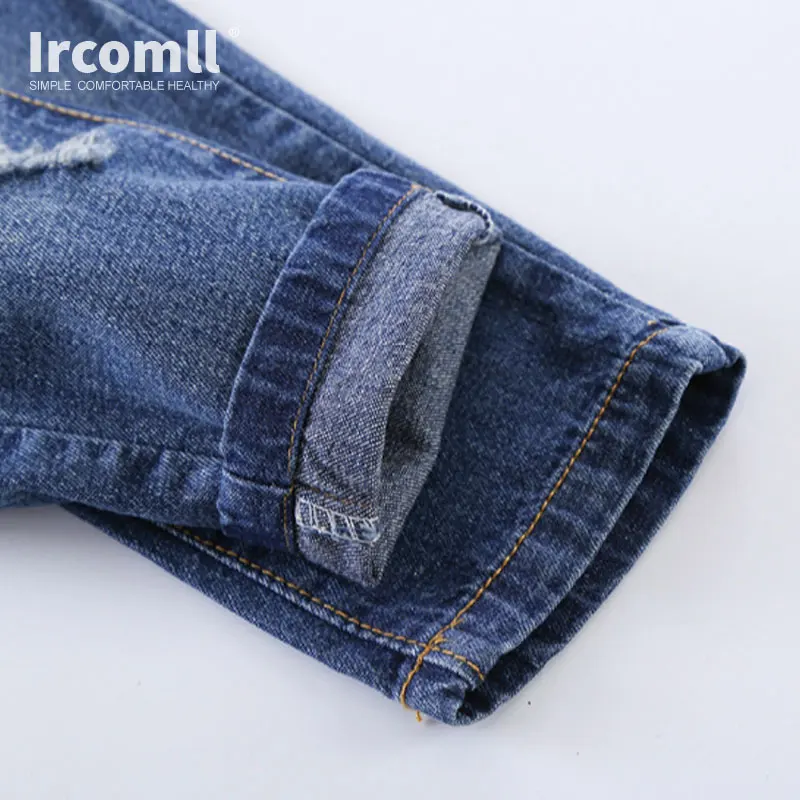 Ircomll/Детские рваные штаны; детские джинсы для мальчиков; повседневные свободные длинные джинсовые брюки; Pnats 2-7T